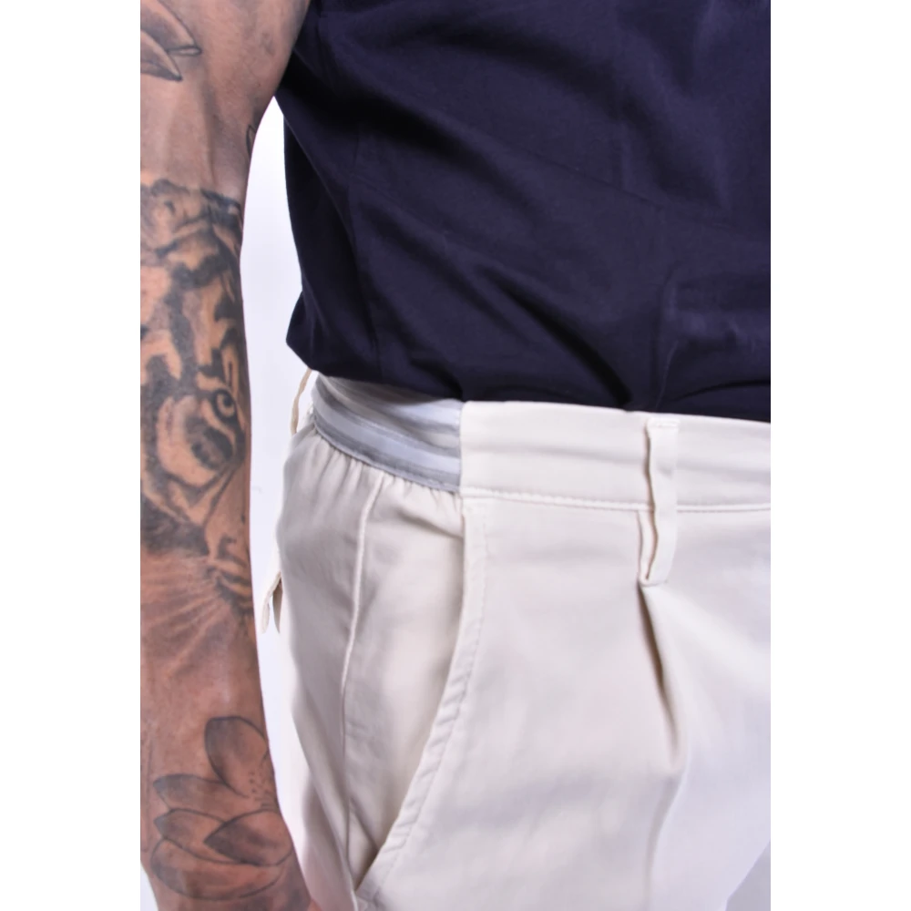 Eleventy Stretch katoenen jogger broek White Heren