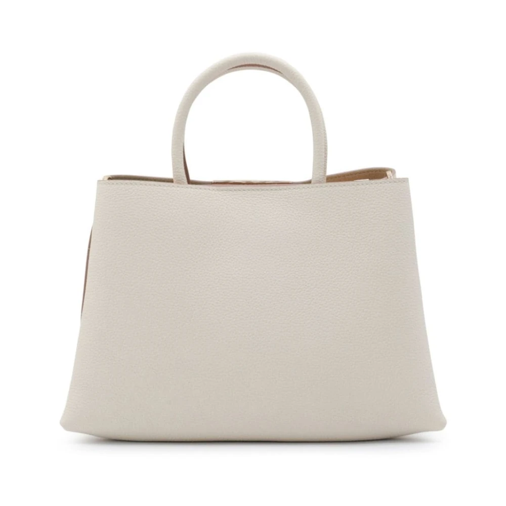 TOD'S Kalfsleren Shopper met Draaislot Beige Dames
