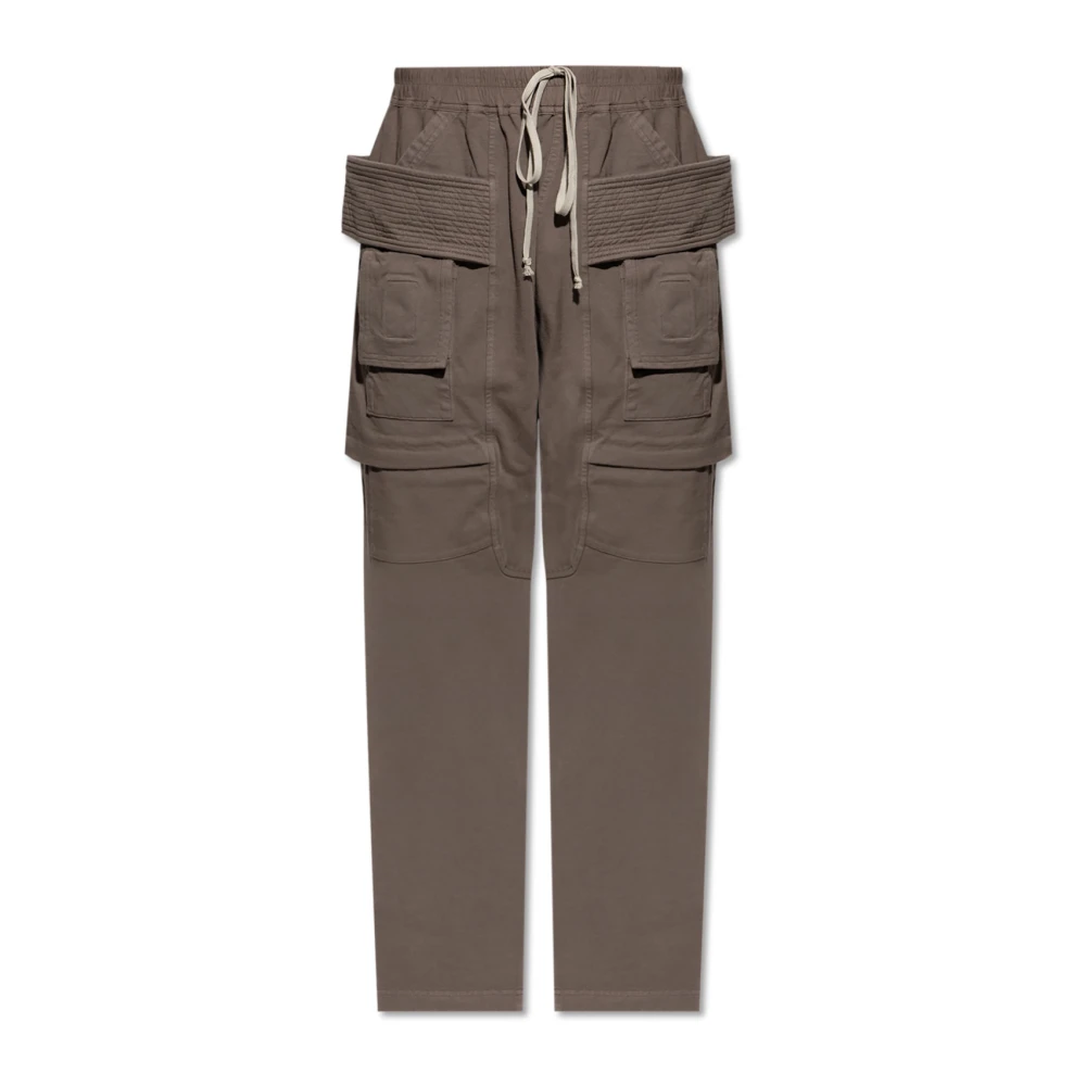 Rick Owens Creatch Cargo Drawstring Sweatpants Brown Heren