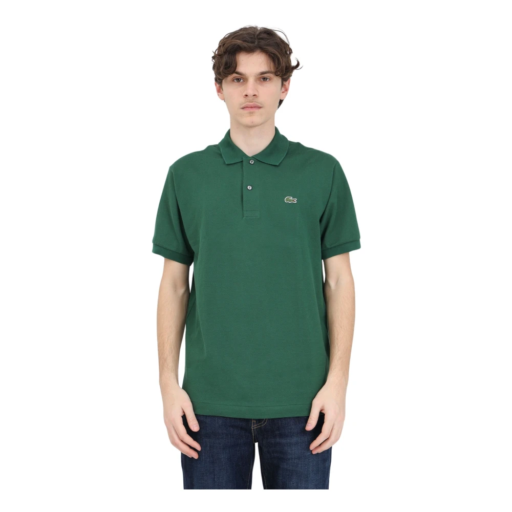 Lacoste Mörkgrön Polo Shirt med Krokodil Logo Patch Green, Herr