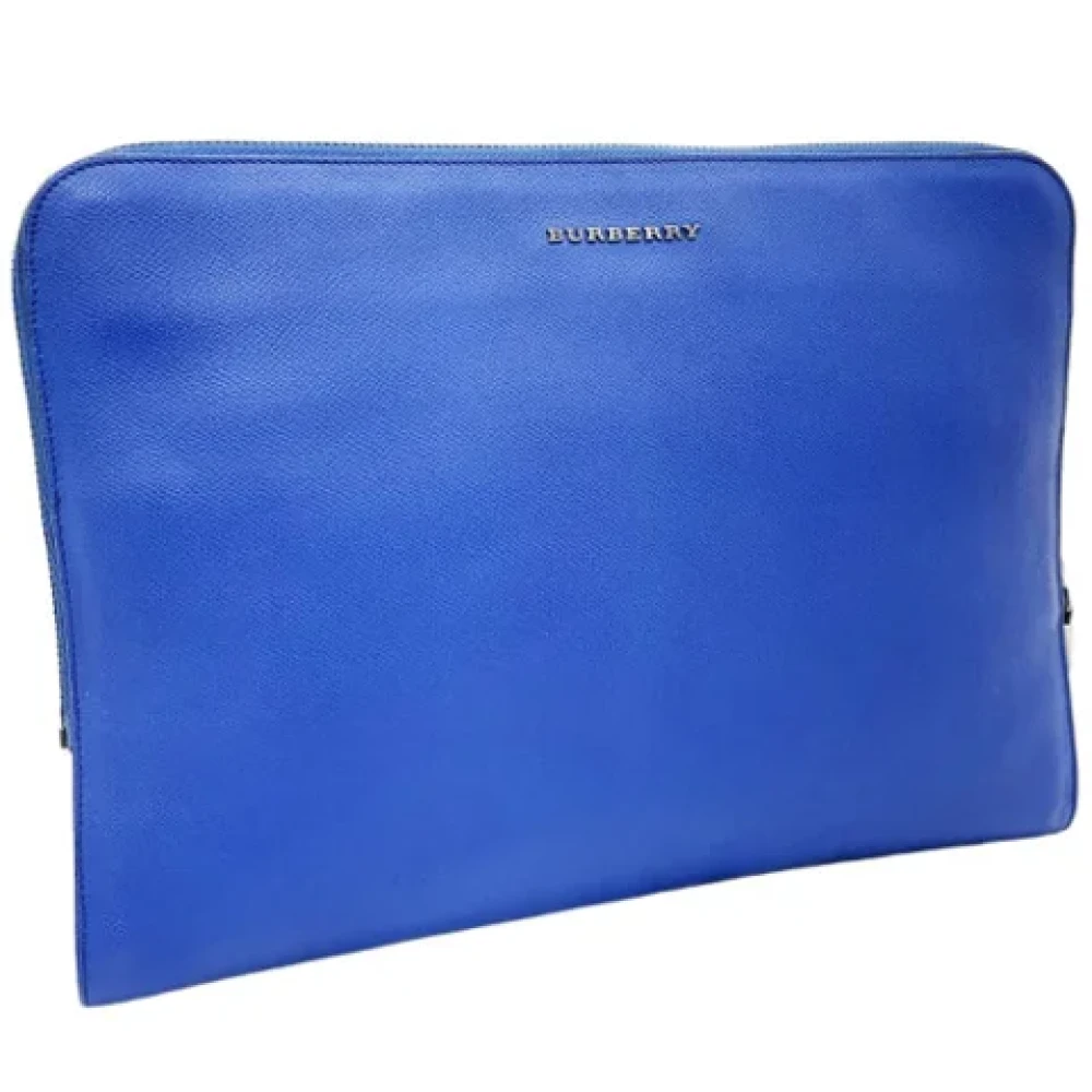 Burberry Vintage Pre-owned Leather clutches Blue Dames