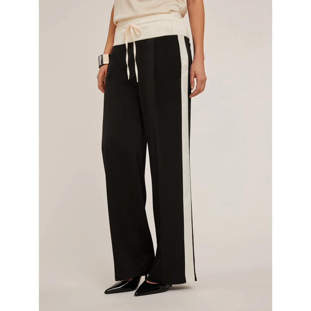 Motivi Stromende tweekleurige joggingbroek Black Dames