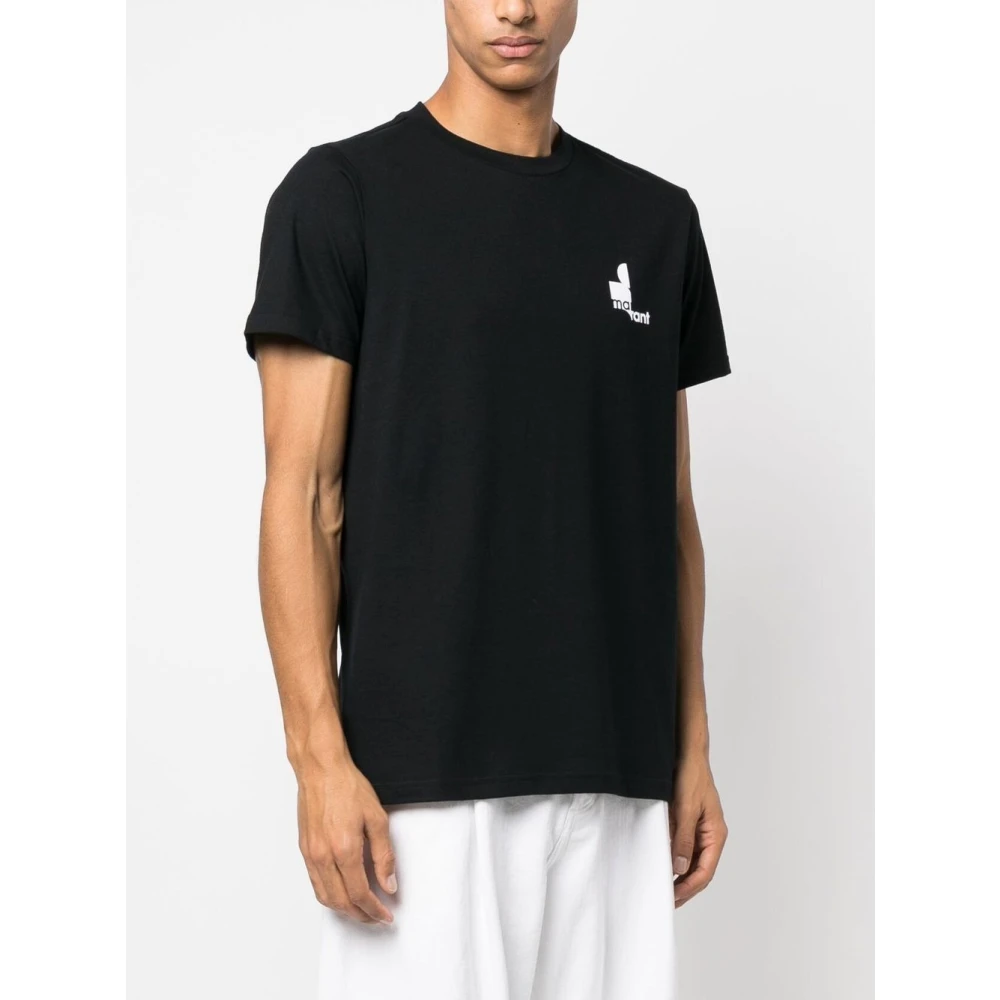 Isabel marant T-shirt met bedrukt logo Black Heren