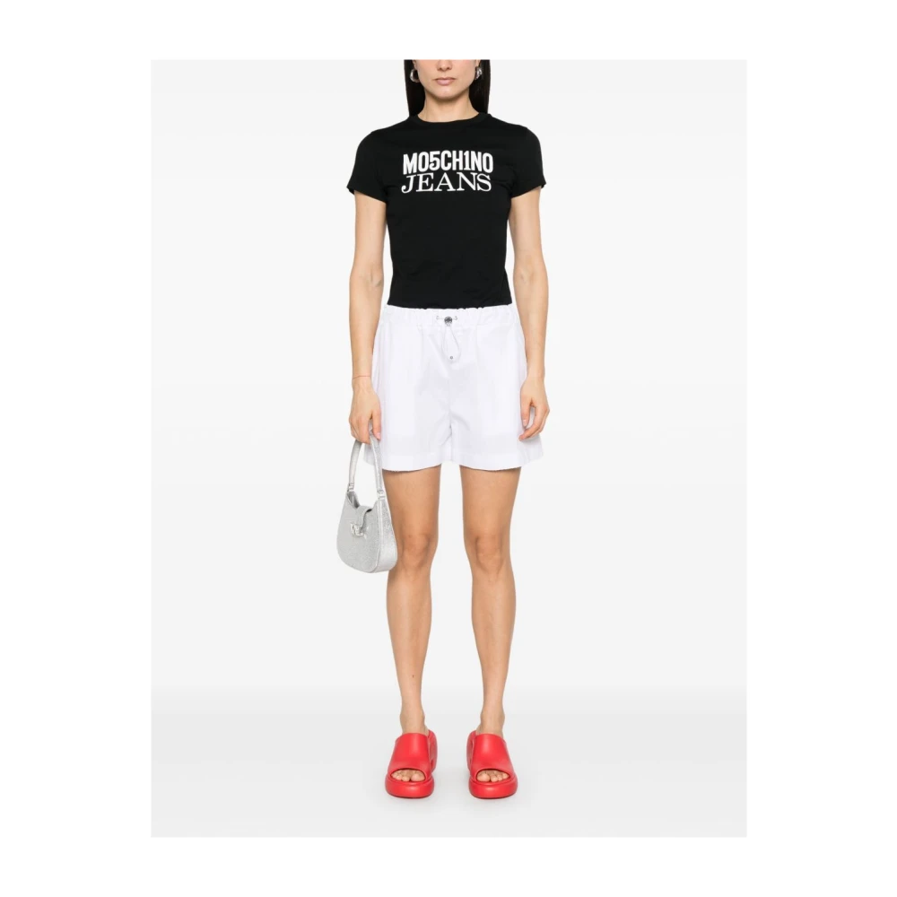 Moschino Witte Denim Shorts White Dames