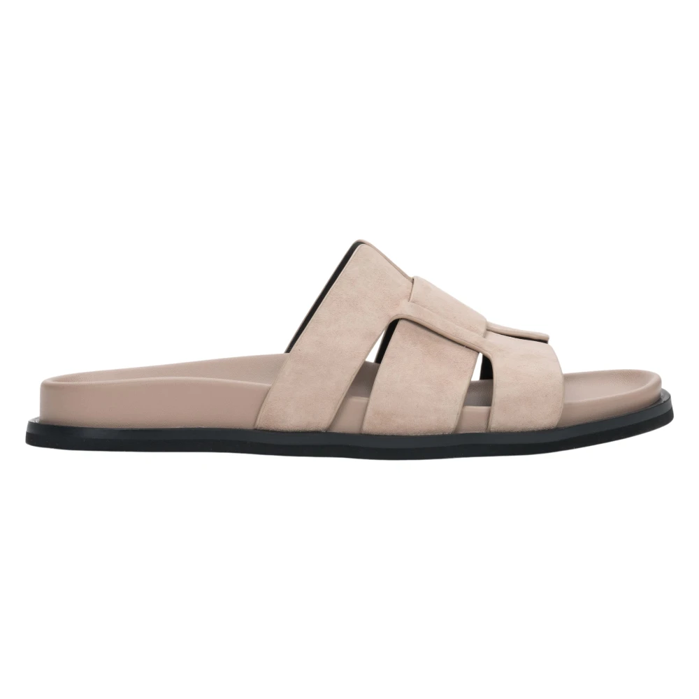Estro Beige Sliders, Female, 5 Uk, Velour Slide Sandals