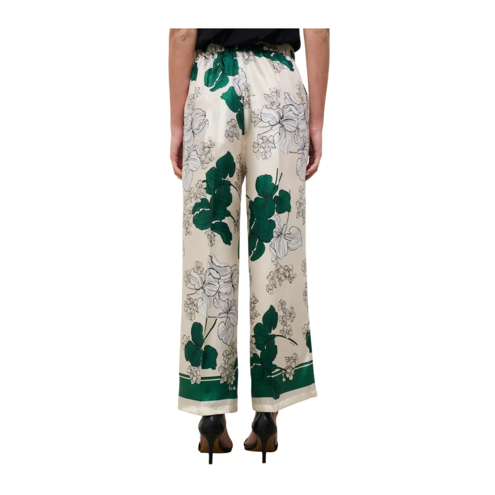 P.a.r.o.s.h. Bloemen Flared Broek Green Dames