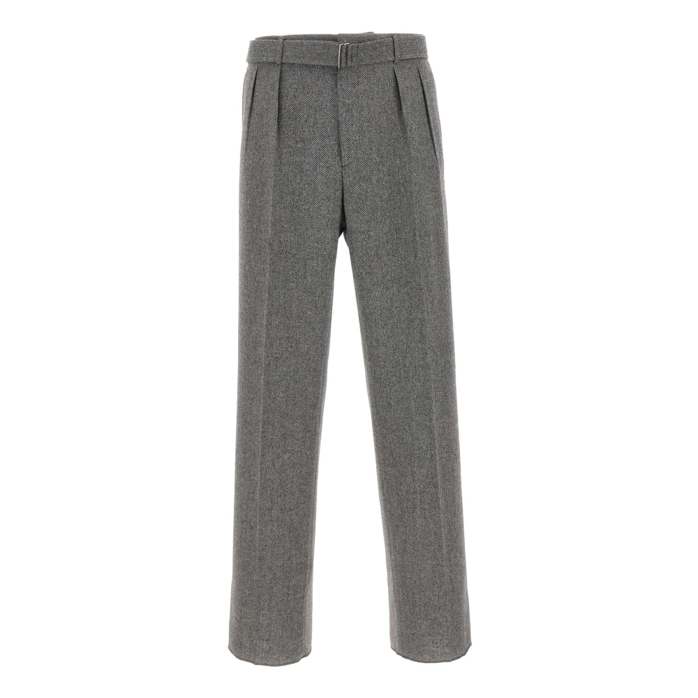 Tagliatore Suit Trousers, Male, Xl, Pleated Wide-Leg Trousers Gray