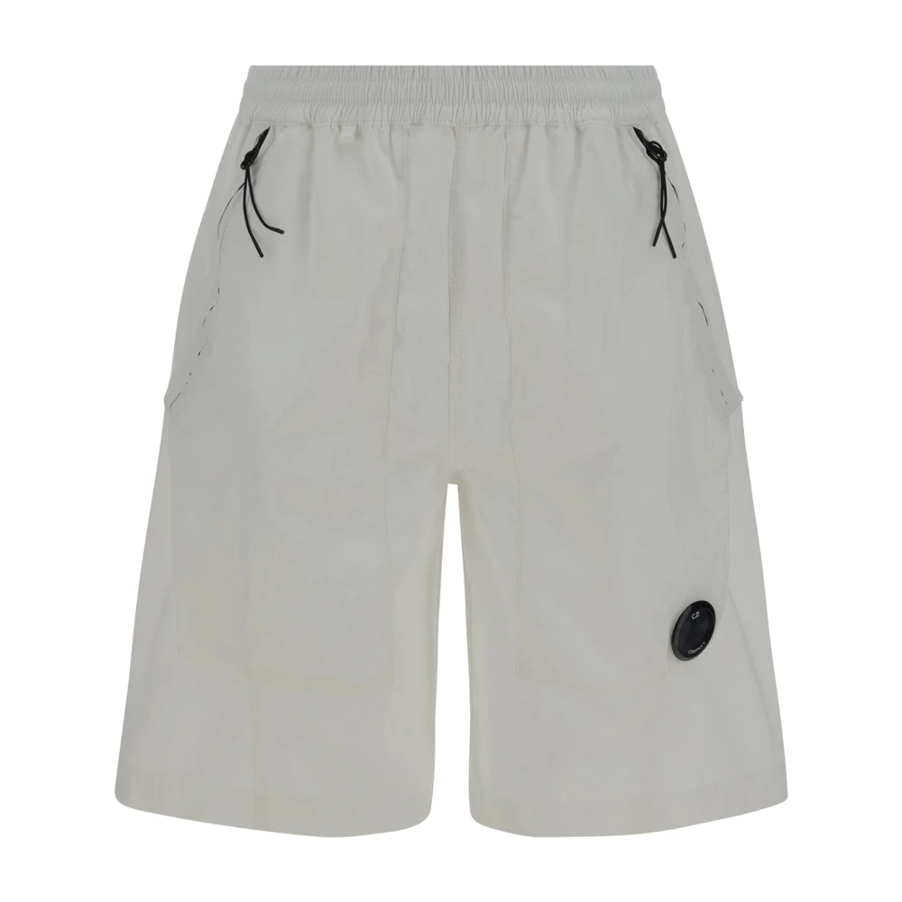 C.P. Company Witte Shorts met Lens Logo White Heren