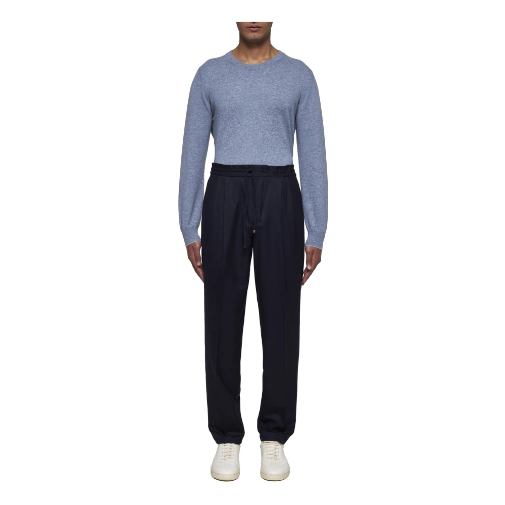 BRUNELLO CUCINELLI Blauwe Broek Elegante Stijl Blue Heren