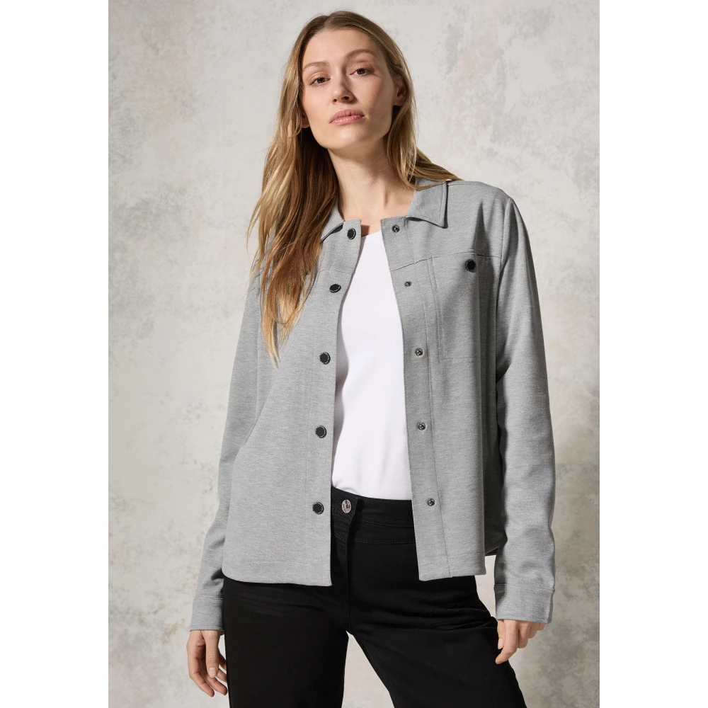 cecil Melange Overshirt Jas Stijlvol Functioneel Gray Dames