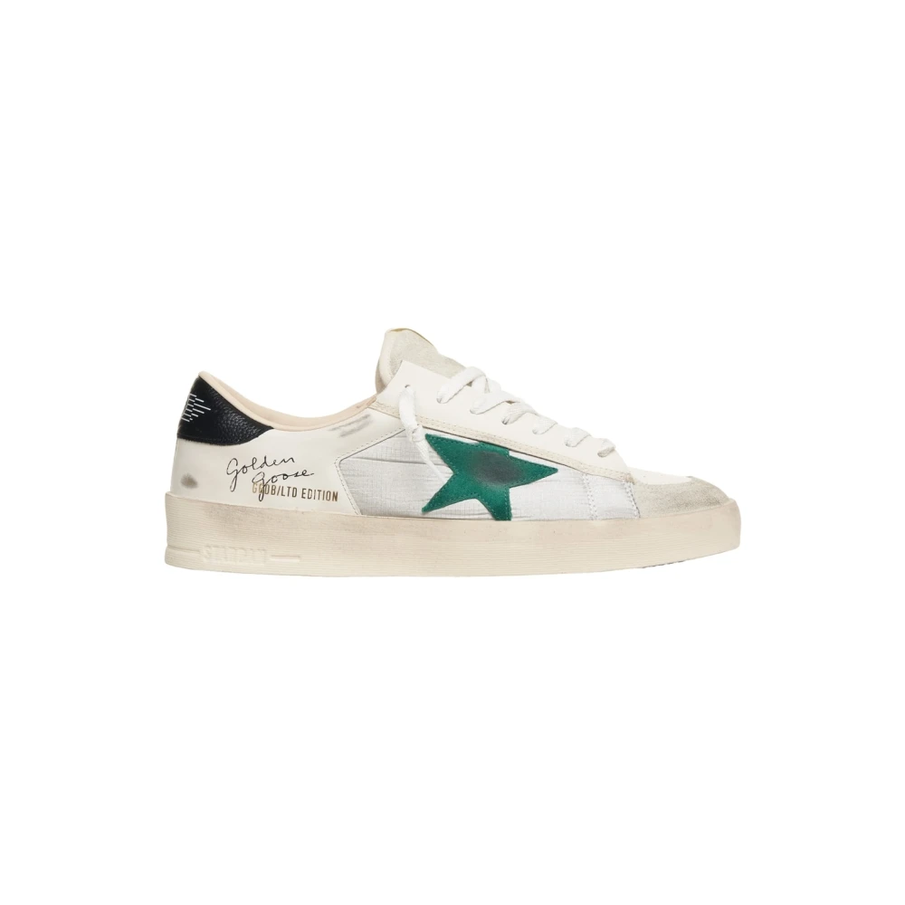 Golden Goose Men's White Sneakers, 9 Uk, Trainers With Used Look