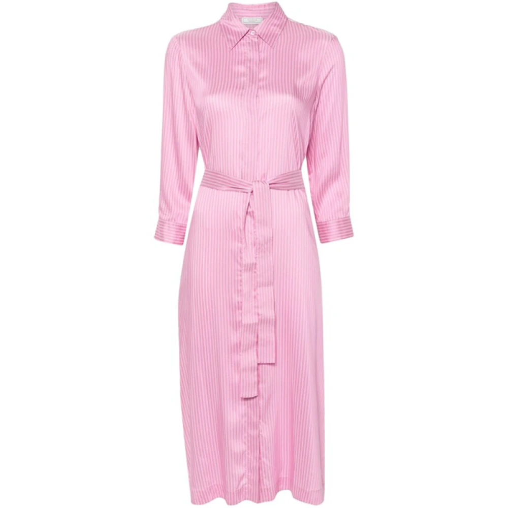 Peserico Randig skjortklänning med kedjedetalj Pink, Dam