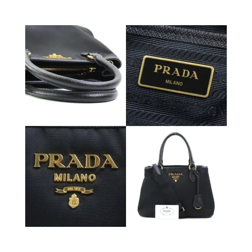 Prada Vintage Pre-owned Fabric handbags Black Dames