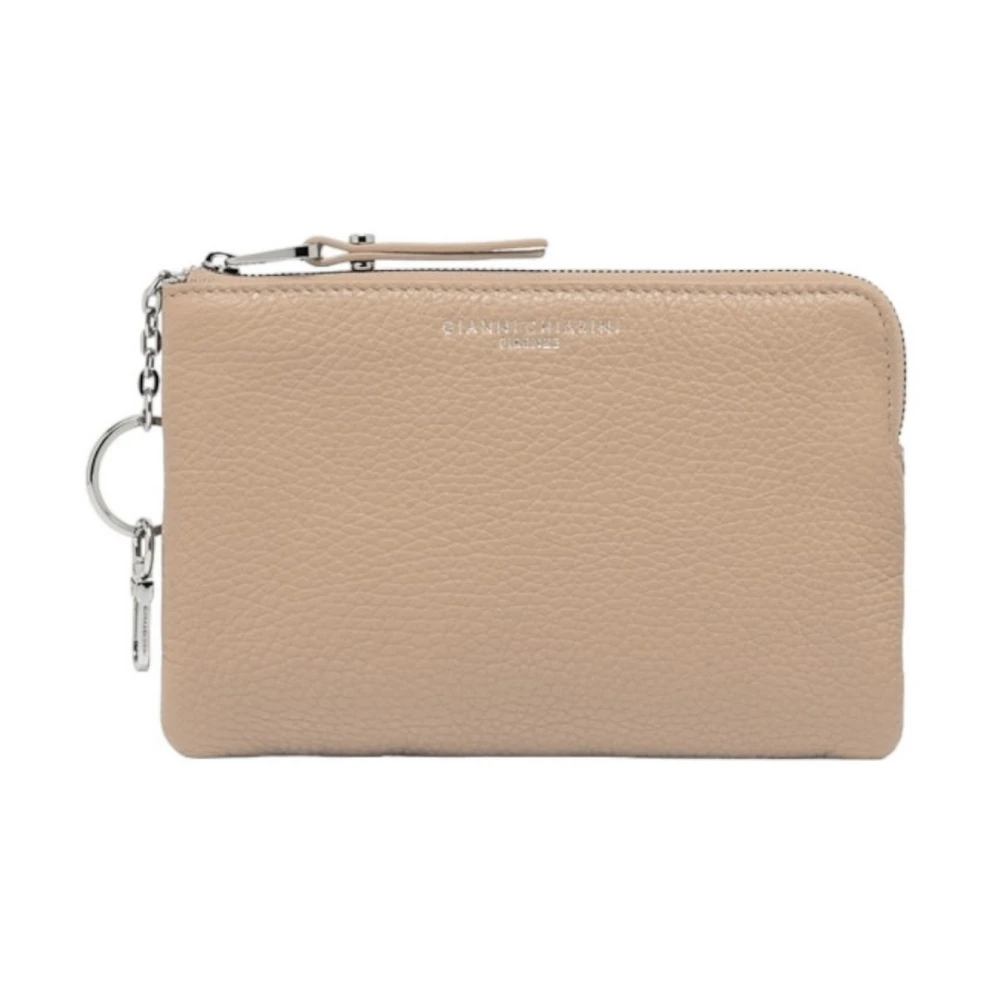 Gianni Chiarini Bruine leren portemonnee met ritssluiting Brown Dames