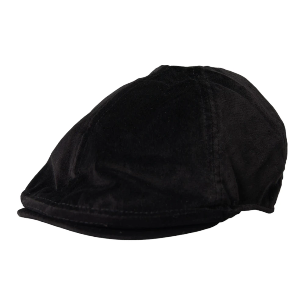 Dolce & Gabbana Zwarte Kroon Katoenen Newsboy Pet Black Heren