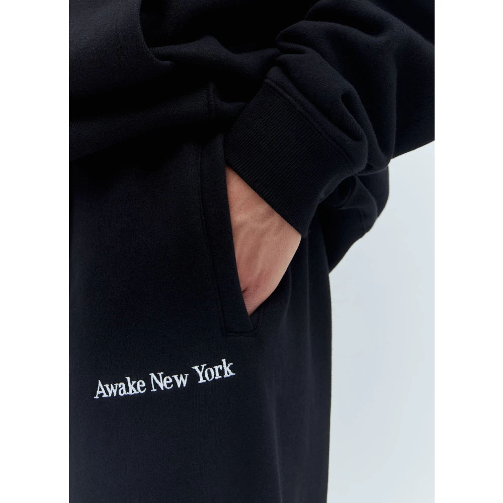 Awake NY Katoen Fleece Track Broek Black Heren