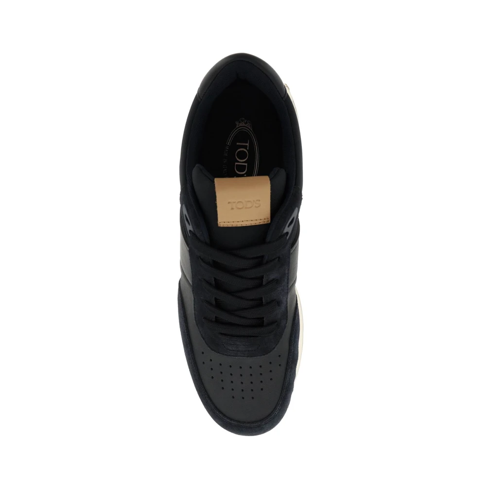 TOD'S Leren en techno stoffen sneakers Black Heren