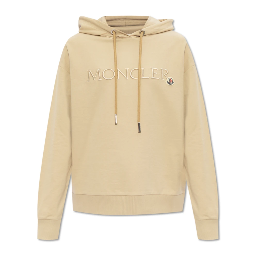 Moncler Hoodie med logotyp Beige, Dam