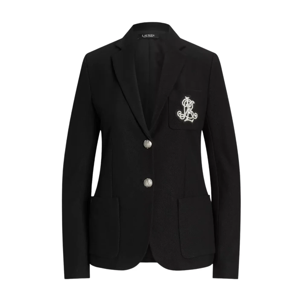 Ralph Lauren Women's Black Blazer With Silver Monogram