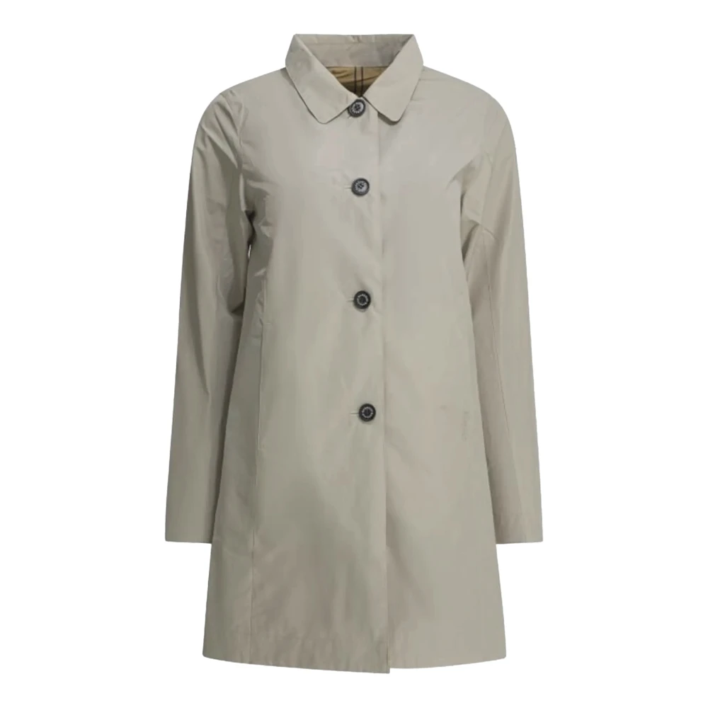 Barbour Beige Single-Breasted Coats, Female, M, Babbity Reversible Showerproof Jacket