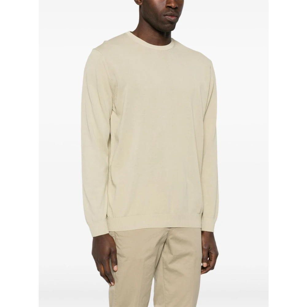 Daniele Fiesoli Beige Crew Neck Sweater Ribbed Beige Heren
