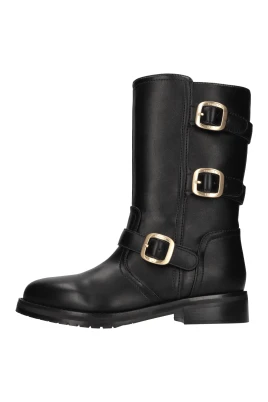 Triple-Buckle Biker Boots