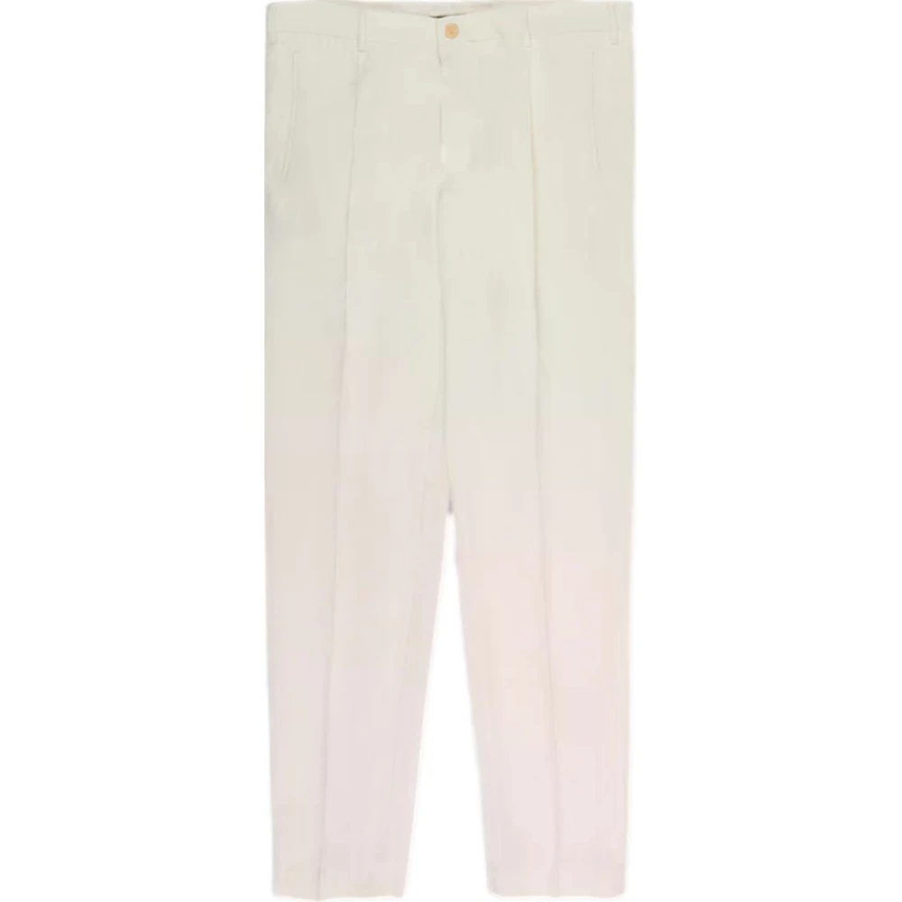 Incotex Men's White Pleated Chinos - Chinos - Xl - Trousers