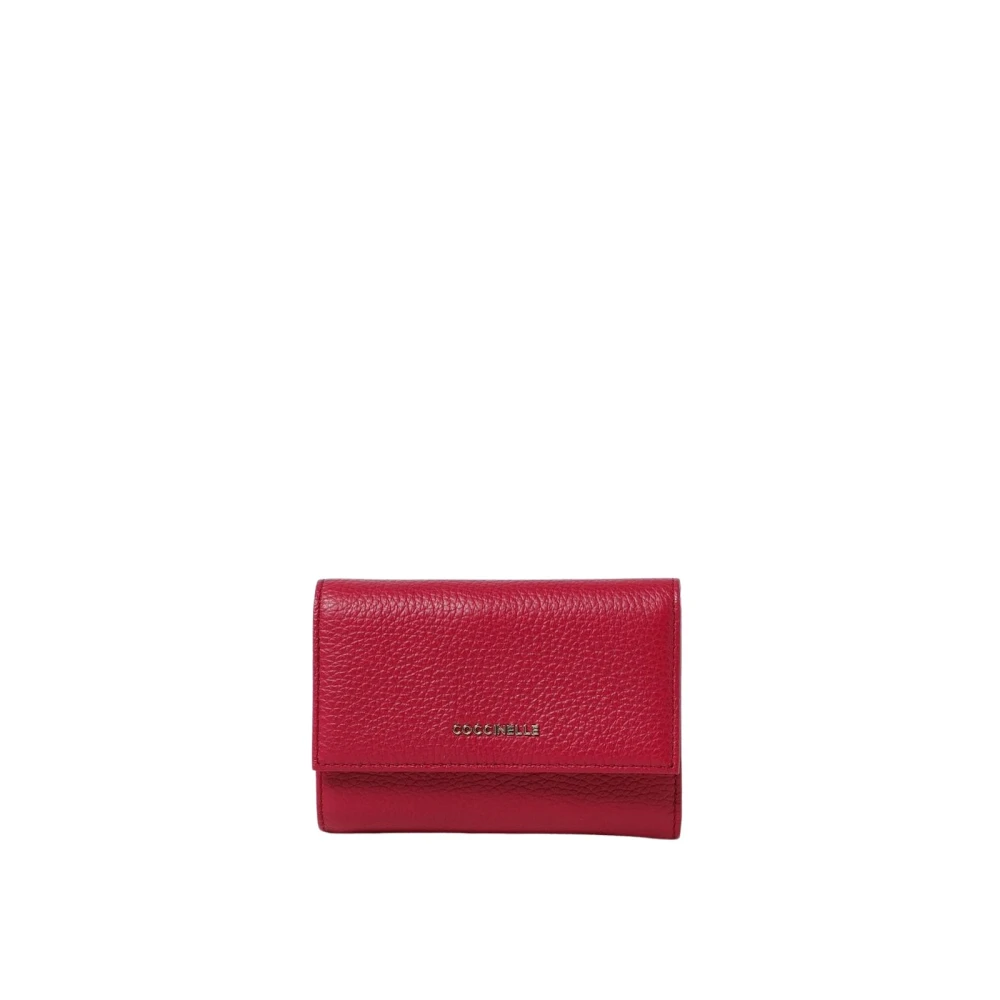 Coccinelle Women's Red Grain Leather Flap Closure Wallet - Wallets & Cardholders - One Size - Accessories