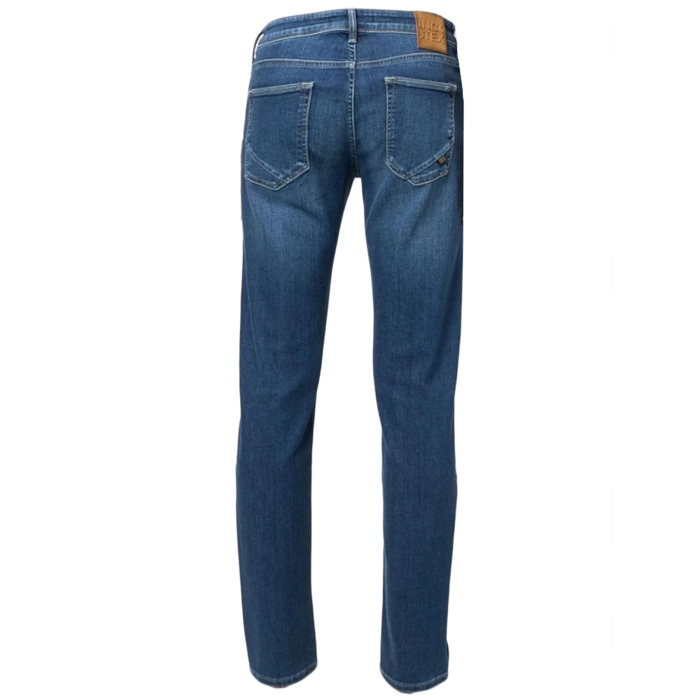 Incotex Blauwe Denim Jeans Slim Fit Blue Heren