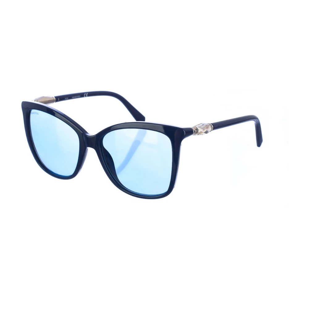 Swarovski Women's Blue Oval-Shaped Granate Sunglasses With Violet Gradient Lenses