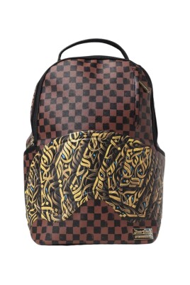 brown-checkered-stylish-backpack