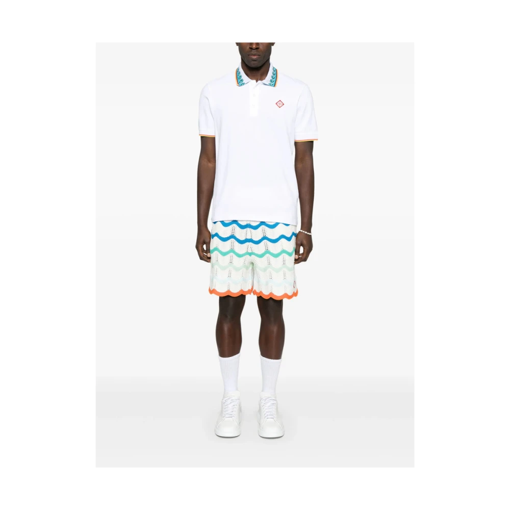 Casablanca Witte Taille Logo Patch Shorts Multicolor Heren