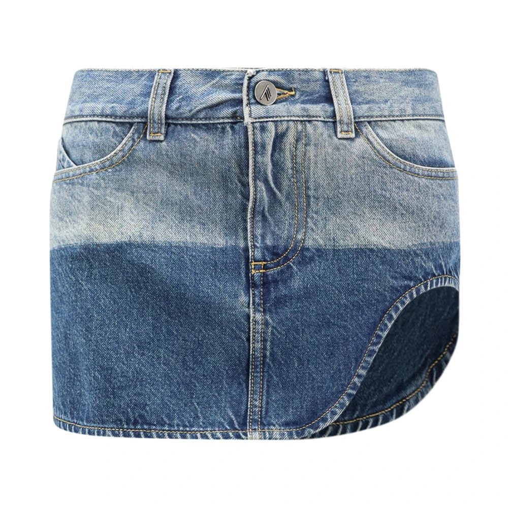 The Attico Denim Mini Skirt - Female - Denim Skirts - Blue - S - Skirts