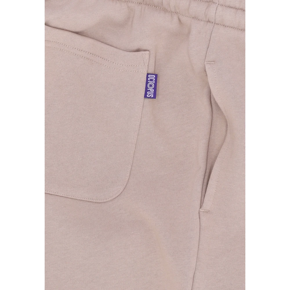 Octopus Aarde Sweatpants met Tentakel Print Beige Heren