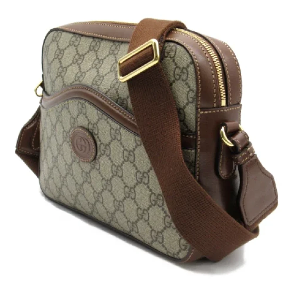 Gucci Vintage Pre-owned Canvas gucci-bags Beige Heren