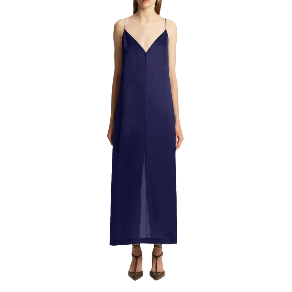 Khaite Blue Tulula Dress - Female - Maxi Dresses - M - Dresses