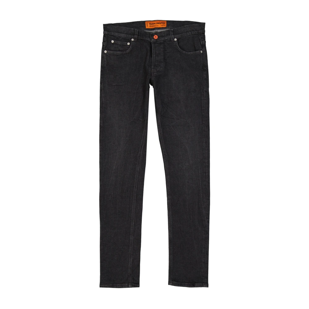 Heron Preston Zwarte Katoenen Denim Slim Jeans Black Heren