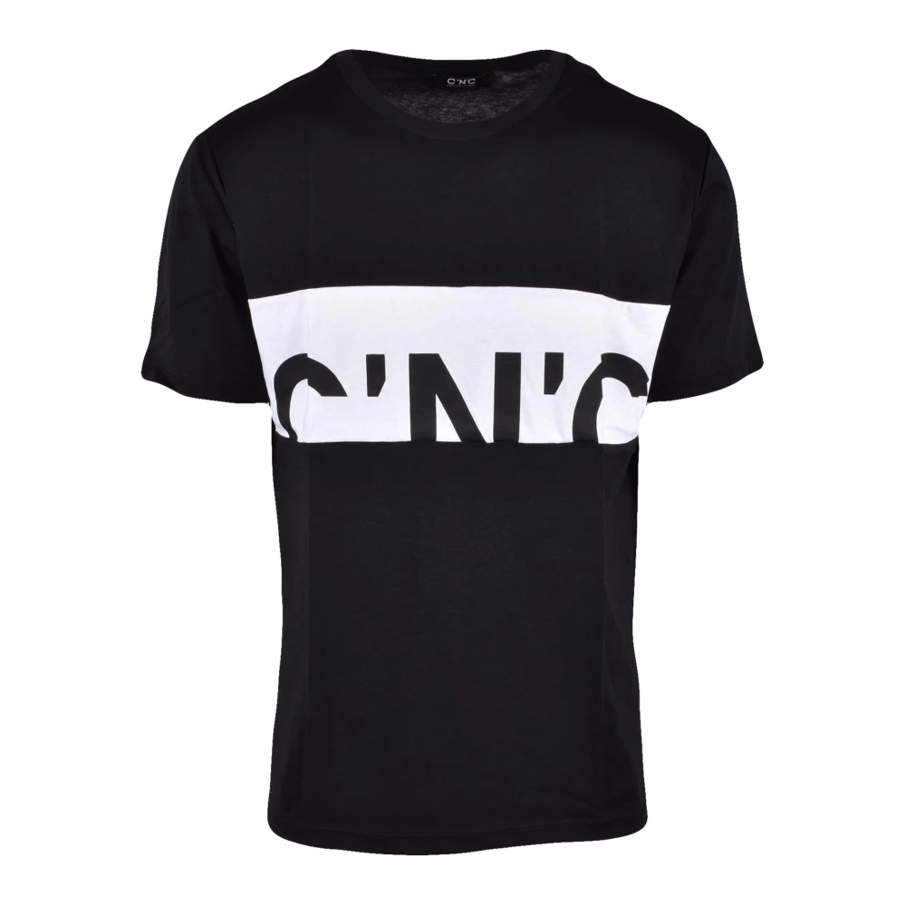 Costume National Katoenen T-shirt met uniek ontwerp Black Heren