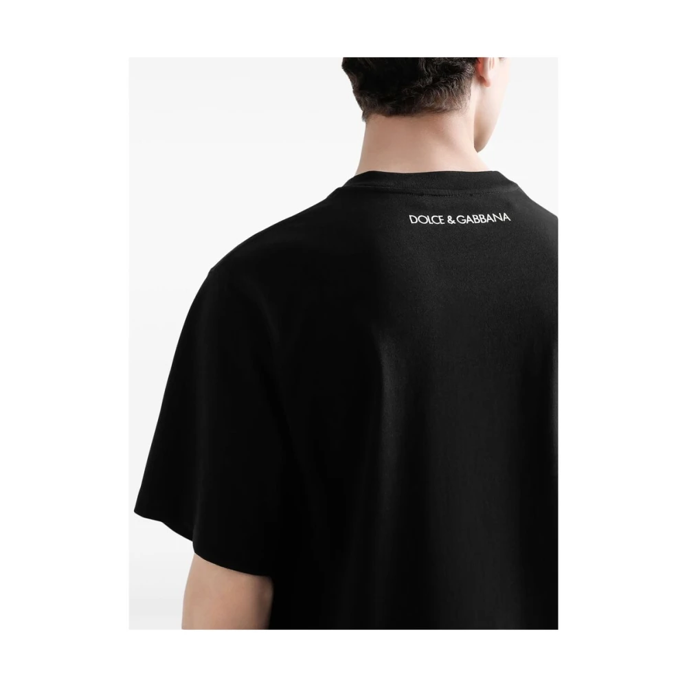Dolce & Gabbana Zwart Crew Neck T-shirt Black Heren