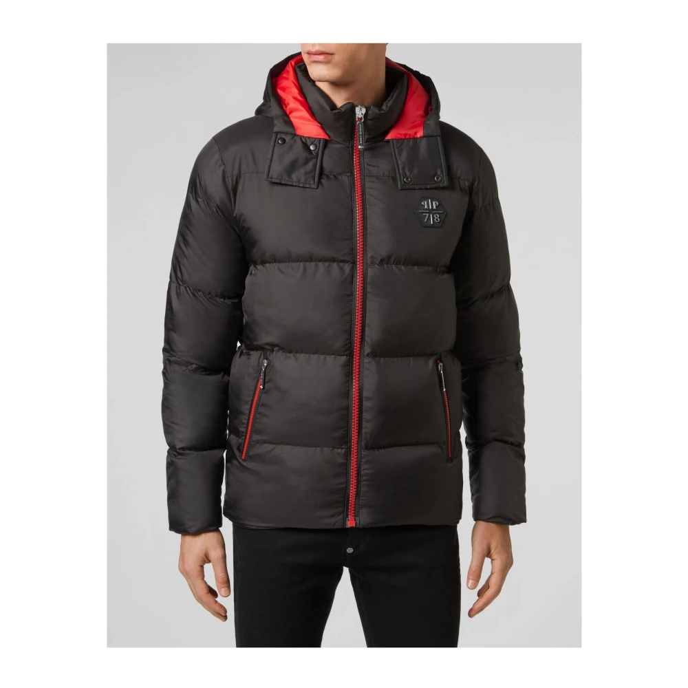 Philipp Plein Iconische Hooded Pufferjas Zwart Black Heren