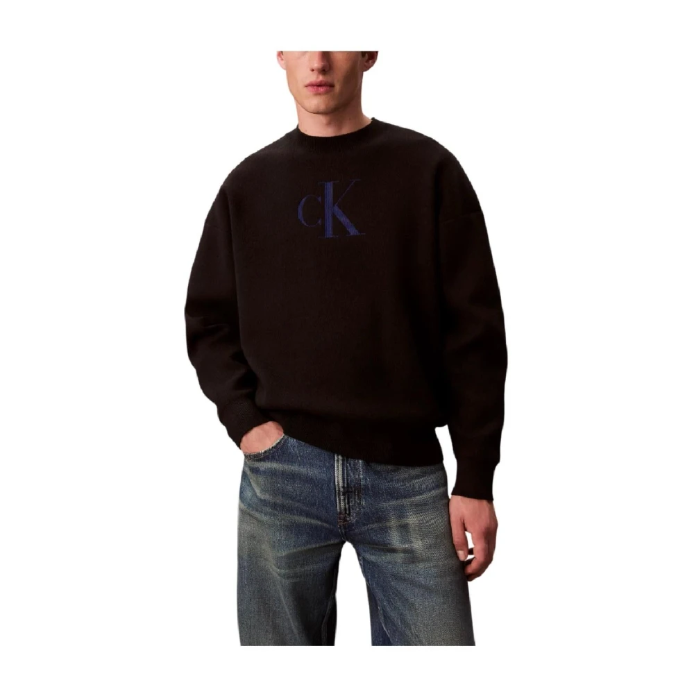 Calvin Klein Men's Black Sweatshirts, S, Classic Cashmere Crewneck Jumper