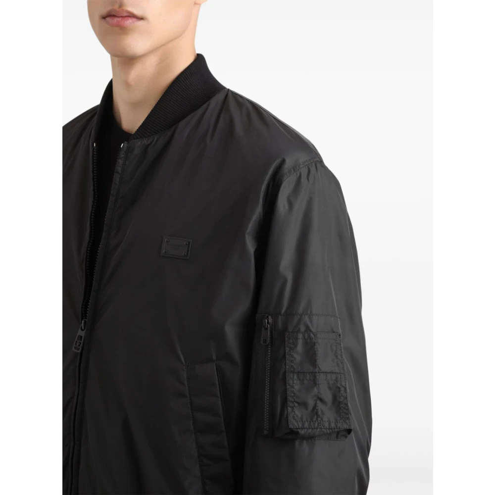 Dolce & Gabbana Zwarte Parka voor Mannen Black Heren