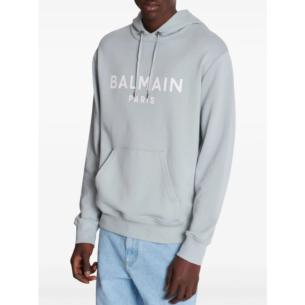 Balmain Hoodie met bedrukt ontwerp Gray Heren