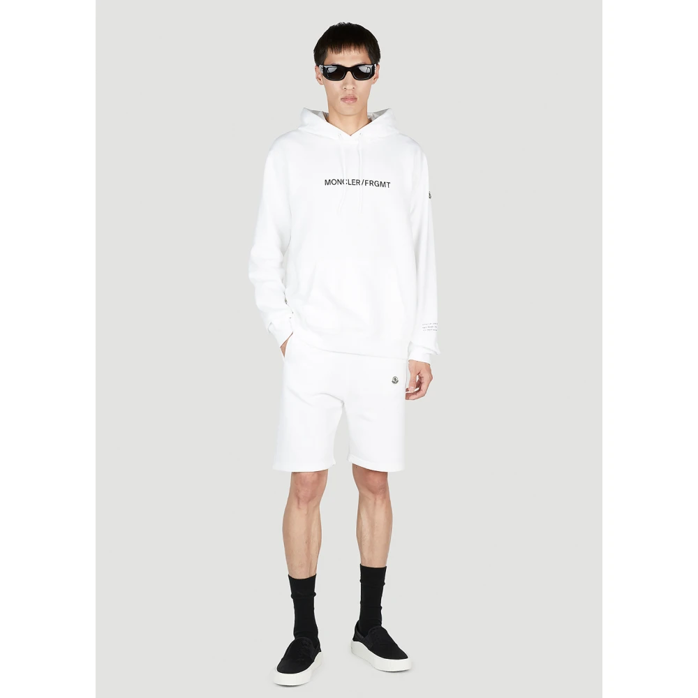 Moncler Katoenen Jersey Track Shorts White Heren
