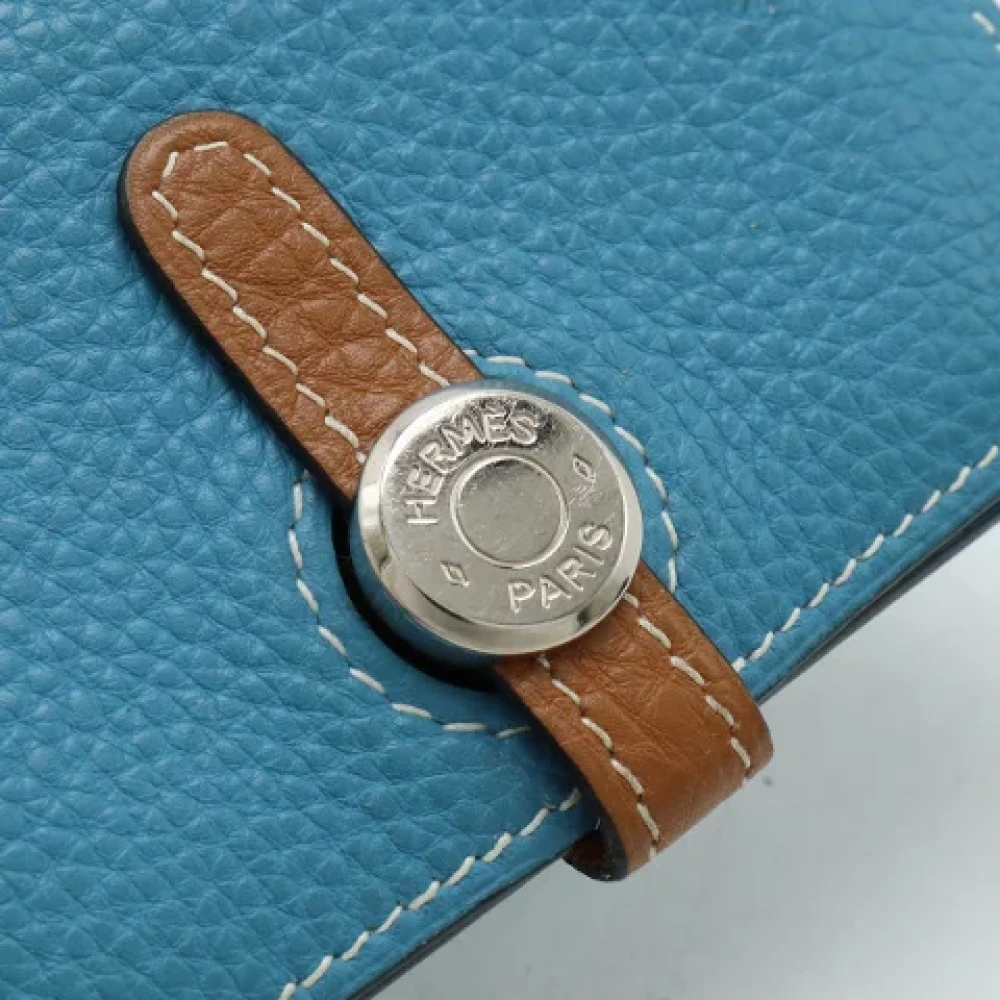 Hermès Vintage Pre-owned Leather wallets Blue Dames