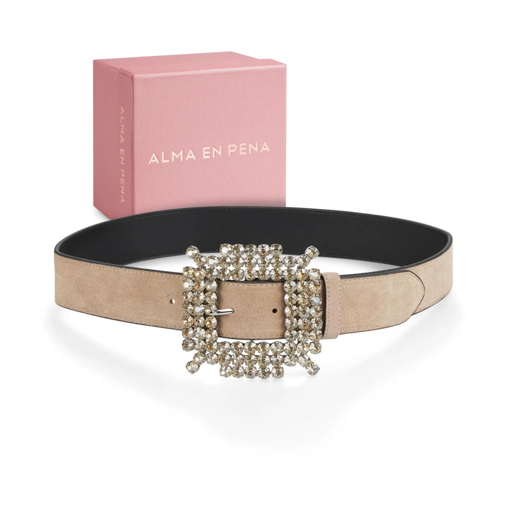 Alma en Pena Strass gesp riem Brown Dames