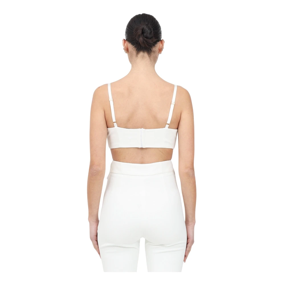 Elisabetta Franchi Ivoor Bustier Top Elegant Damesmode Beige Dames
