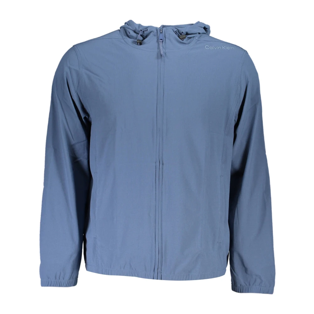 Calvin Klein Men's Blue Hooded Zip-Up Sweatshirt
