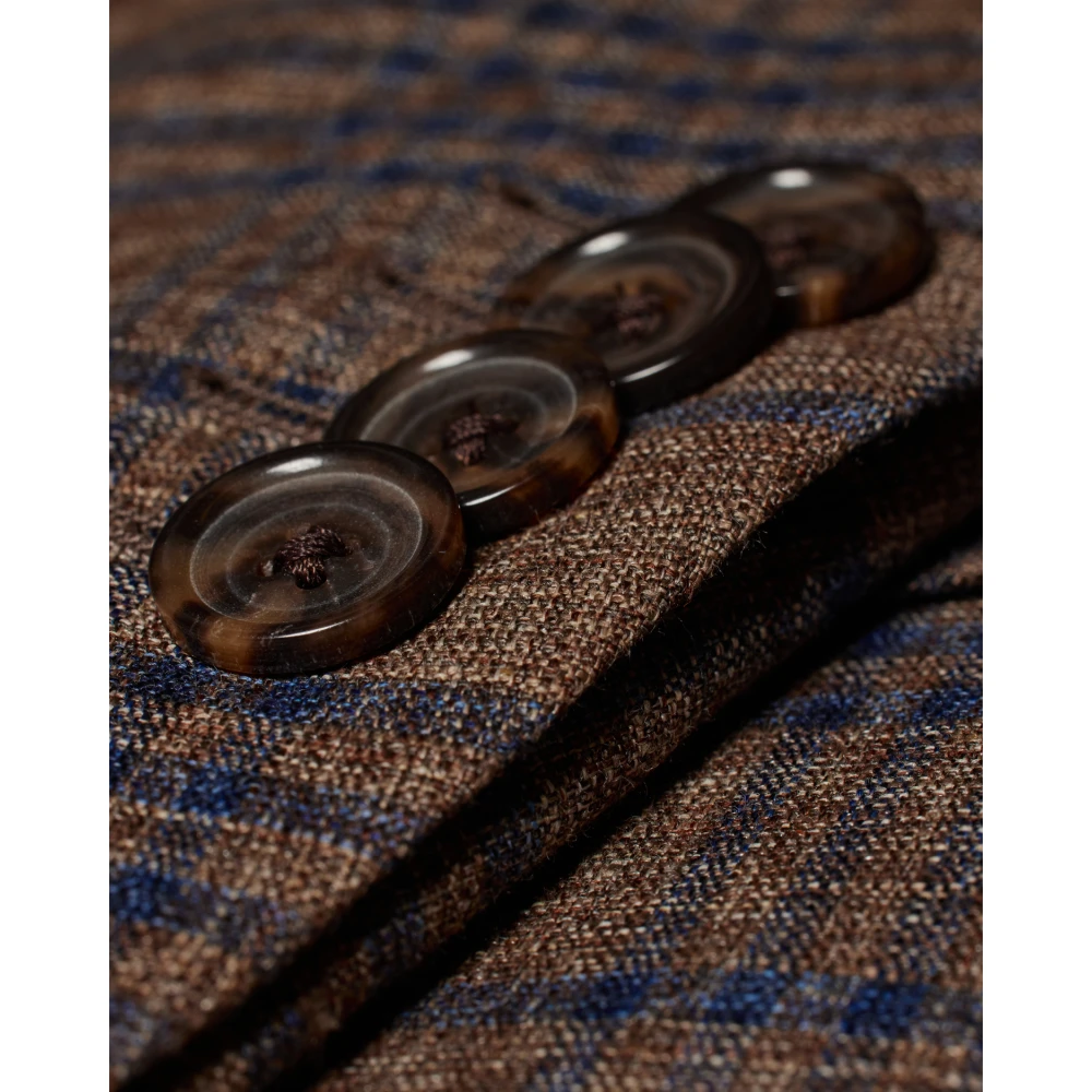 PS By Paul Smith Bruin Geruite Blazer Jas Brown Heren