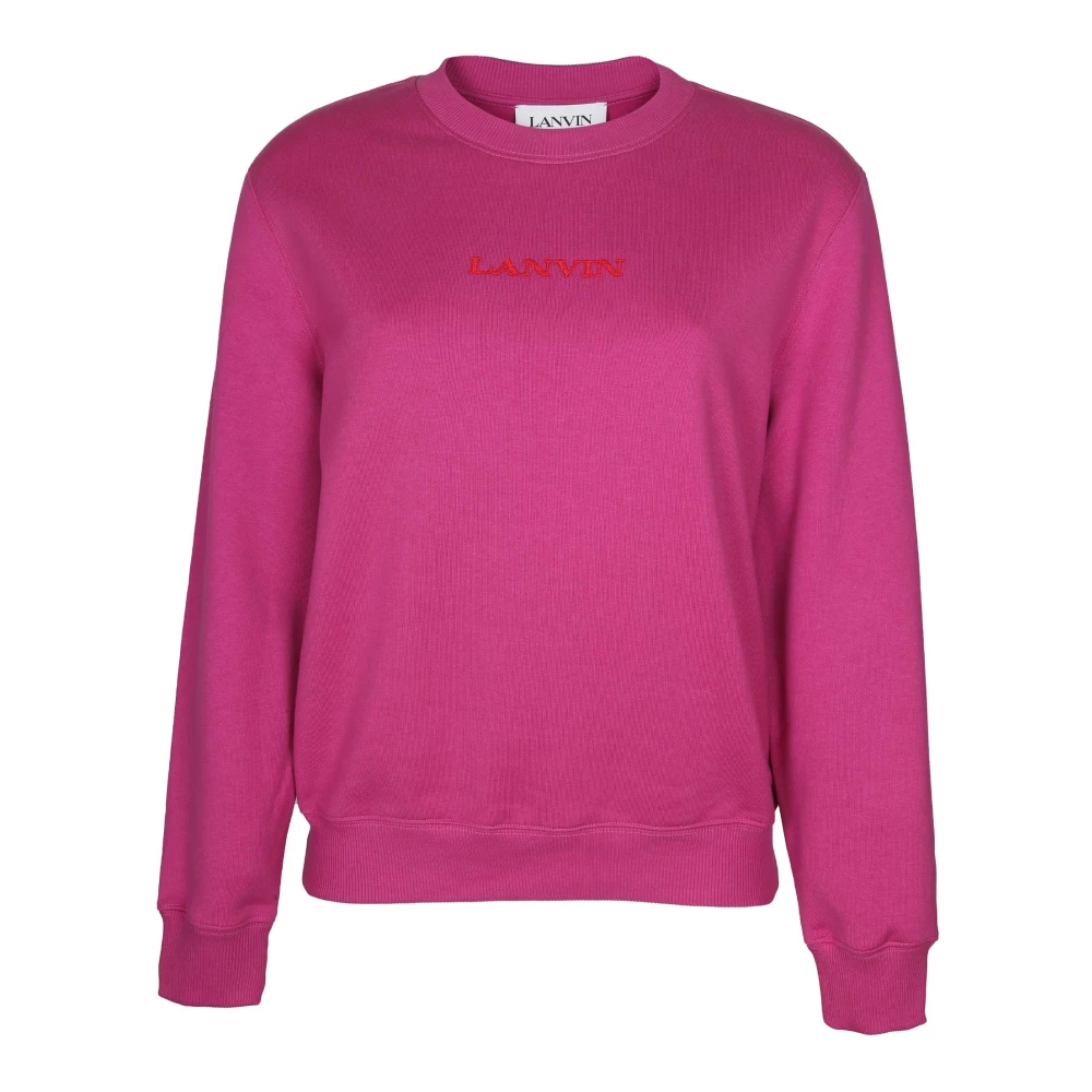 Lanvin Fuchsia Katoenen Sweatshirt Aw24 Pink Dames